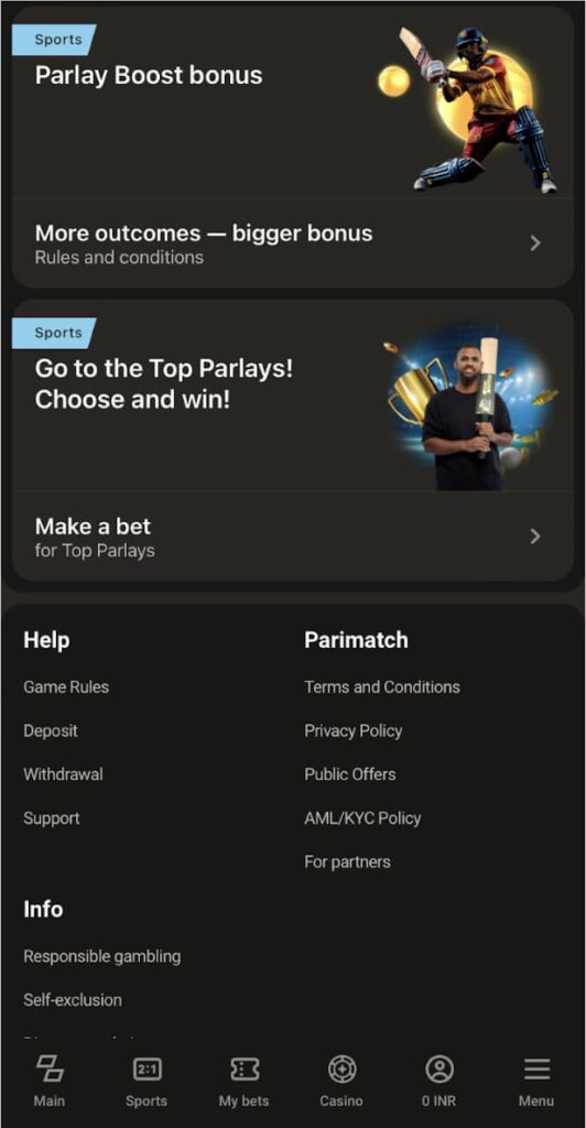 Parimatch Parlay Boost Bonus