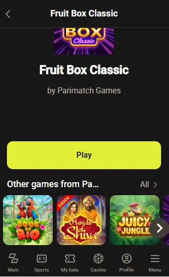 how to slots Parimatch app