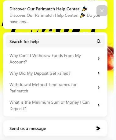 Parimatch app contact