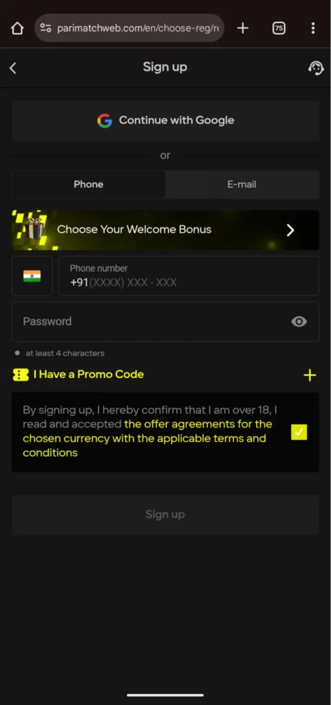 Parimatch Casino Register Now